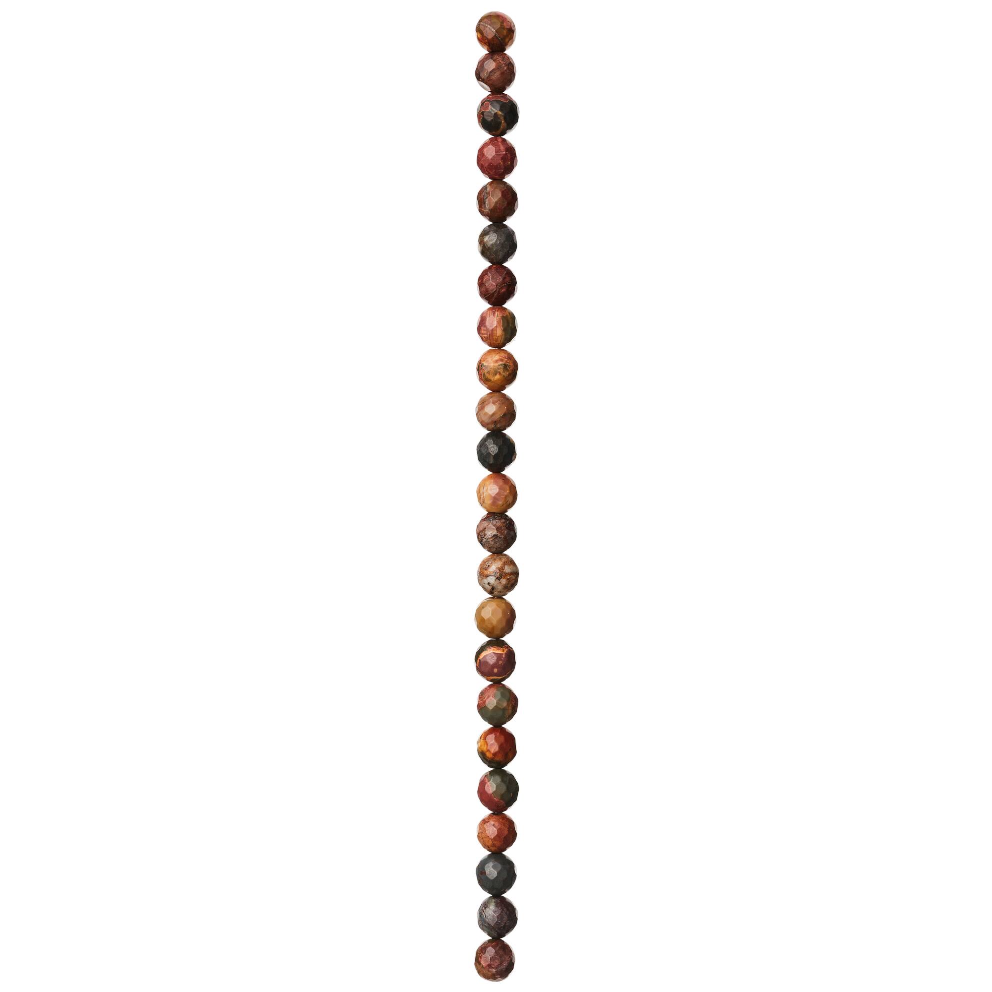 Silverite Jasper Faceted Picasso Round Beads by Bead Landing®, 8mm